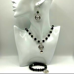 Handmade Big Foot Necklace Set with Natural African Turquoise Stones!